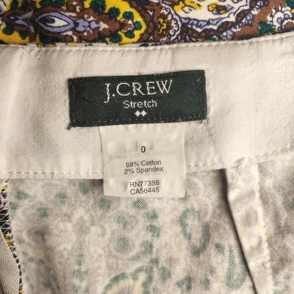 J. Crew Paisley Pencil Skirt in Navy, Mustard, Cream, Brown, Stretch, POCKETS - Picture 4 of 7